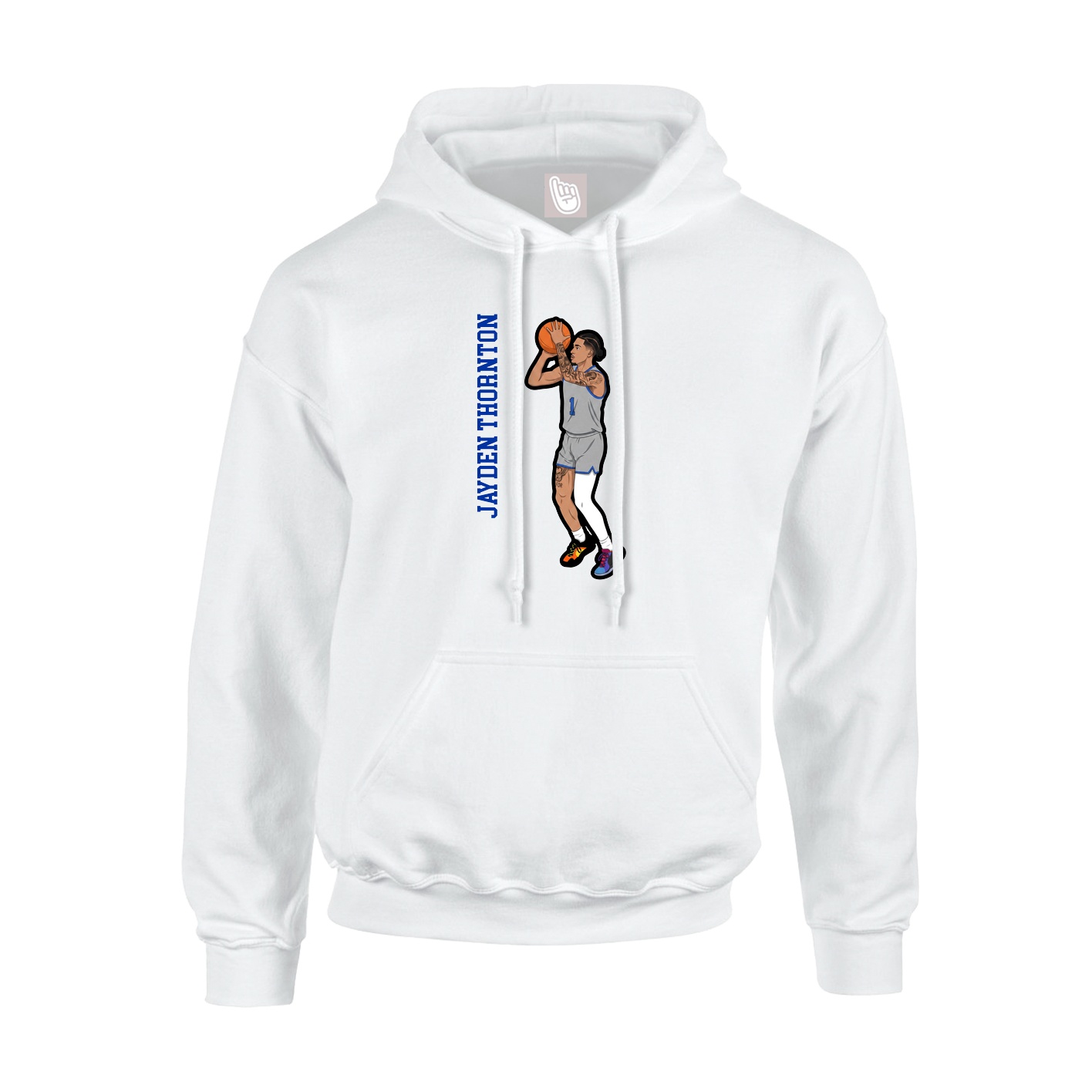 Hoodie — Name Vertical in White