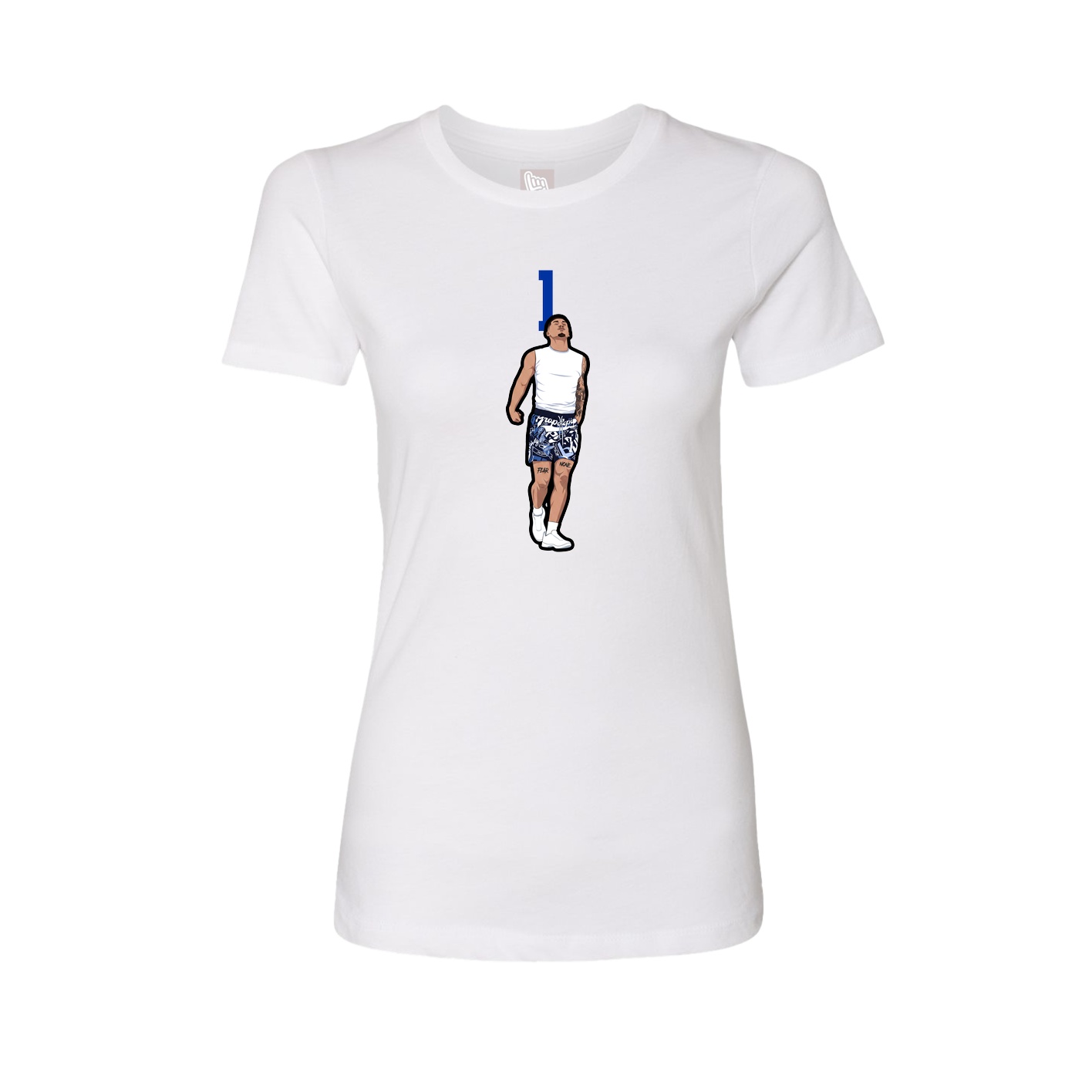 Fitted Women's Tee — Number Top in White