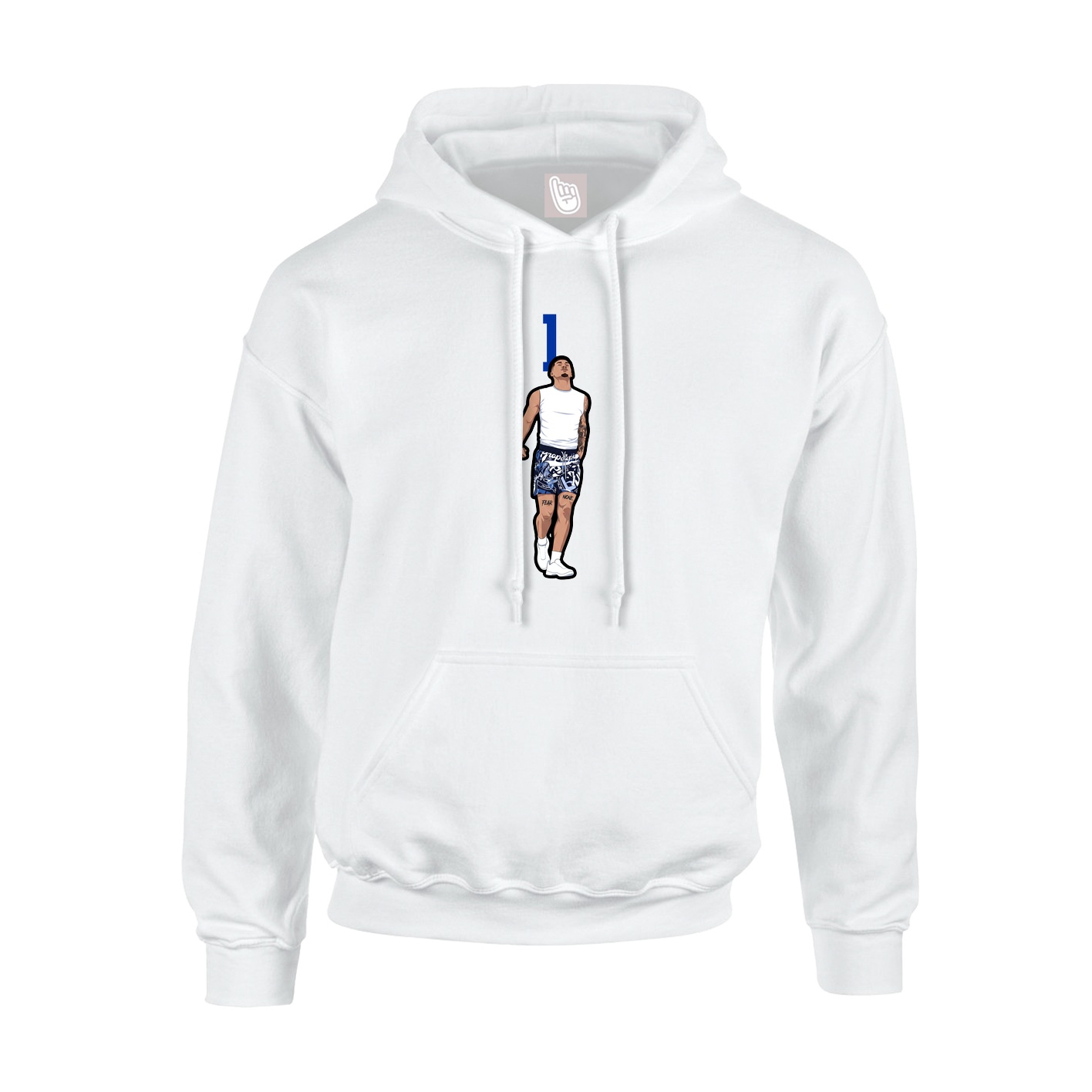 Youth Hoodie — Number Top in White
