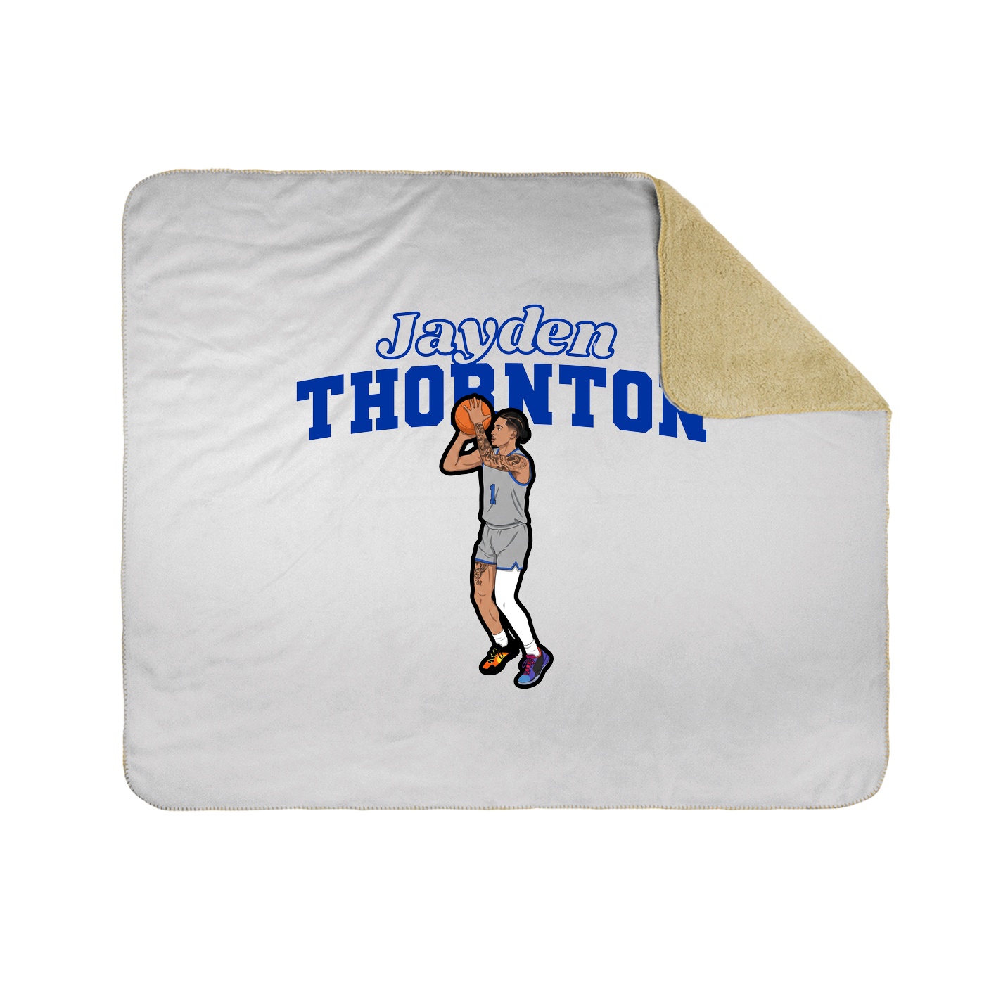 Throw Blanket — Name Arch in White