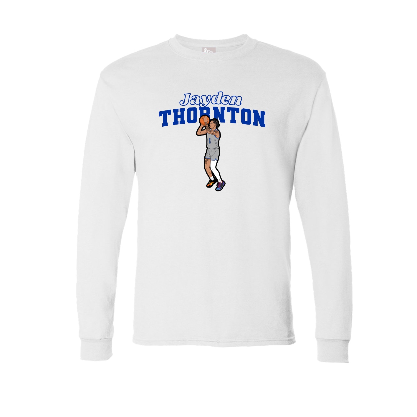 Long Sleeve Tee — Name Arch in White