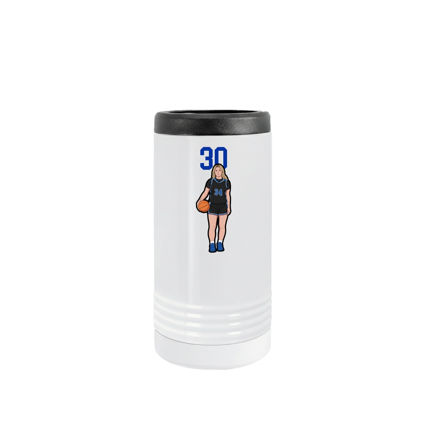 Slim Beverage Holder — Number Top in White