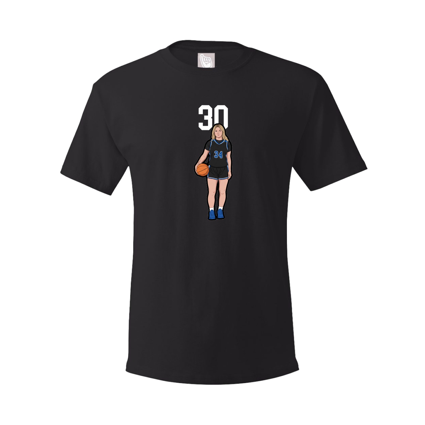 Youth Tee — Number Top in Black