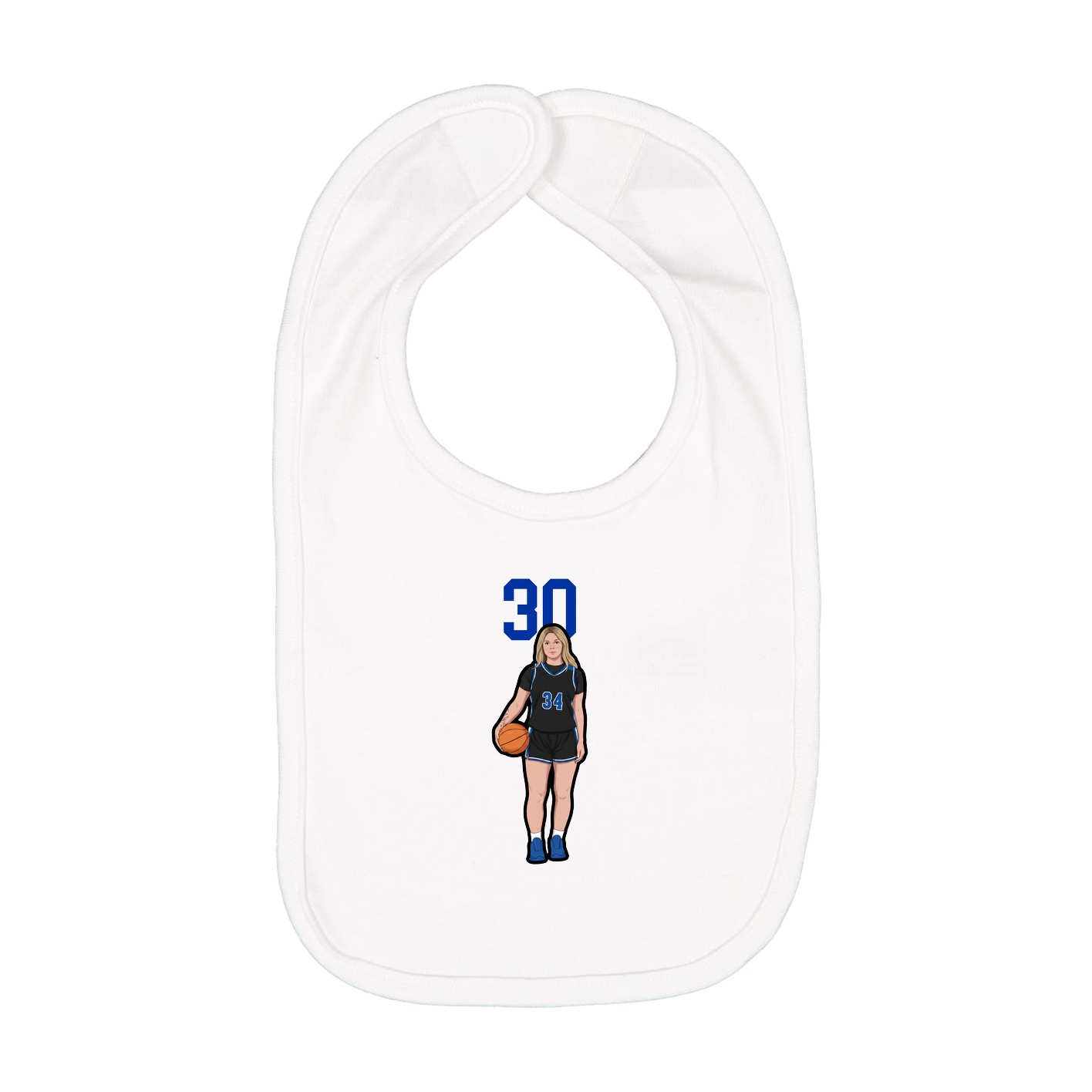Infant Bib — Number Top in White