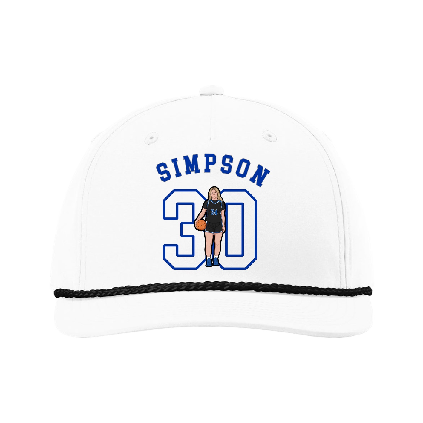 Five-Panel Classic Rope Cap — Shirsey Arch in White