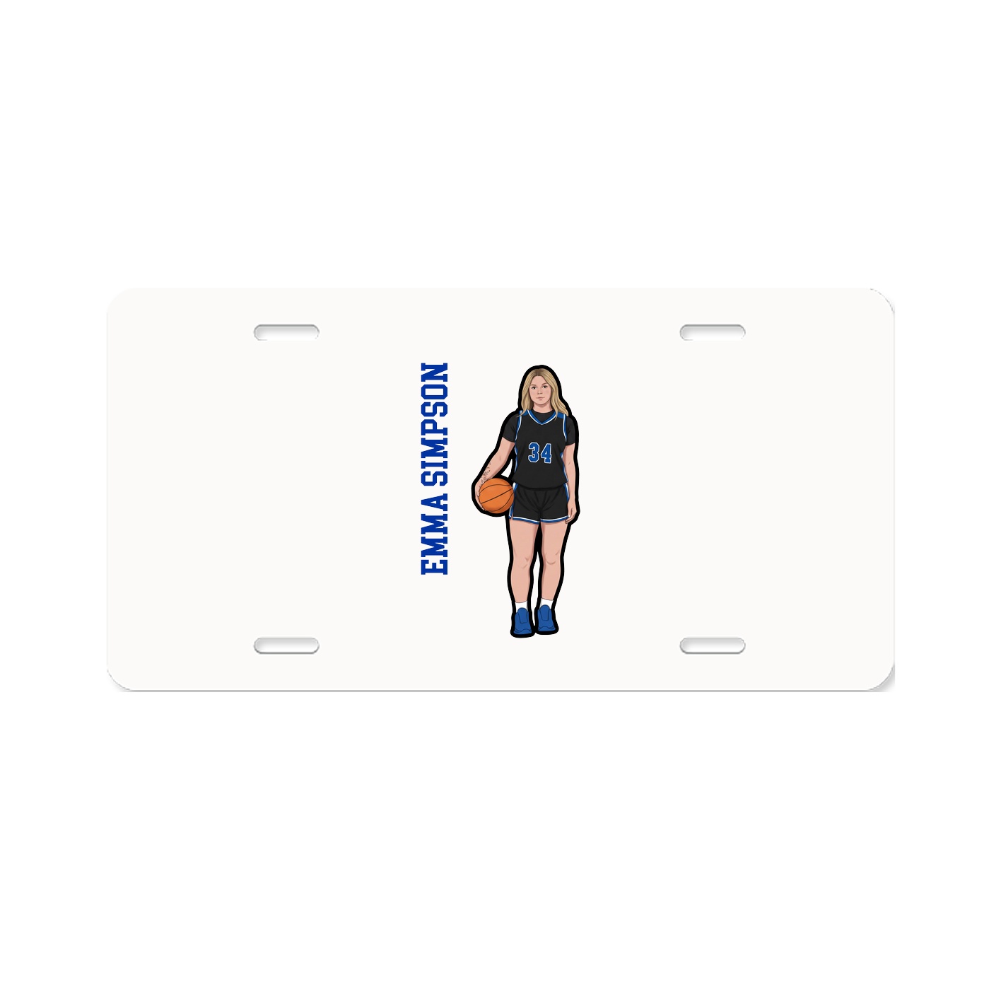 License Plate — Name Vertical in Classic