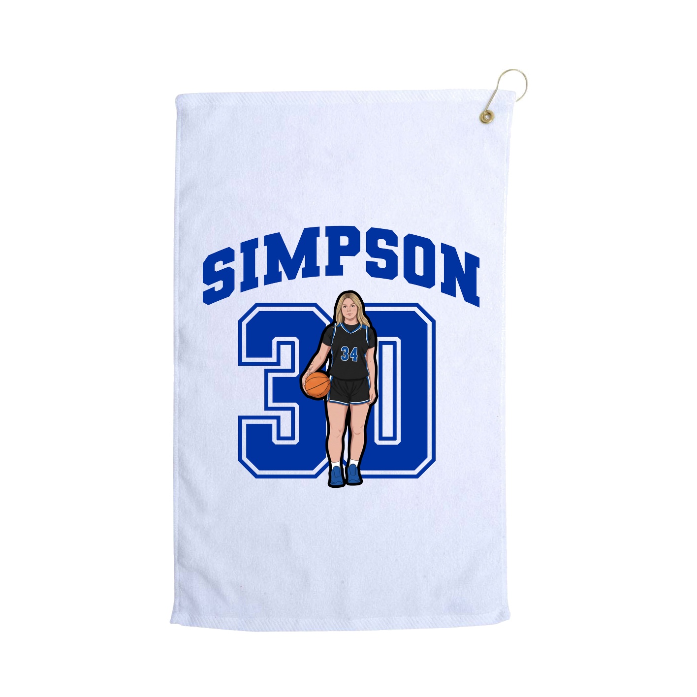 Golf Towel — Number in White