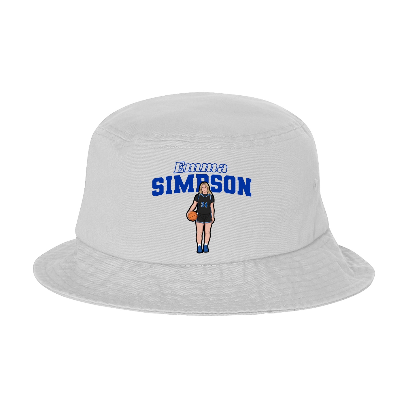 Bucket Cap — Name Arch in White