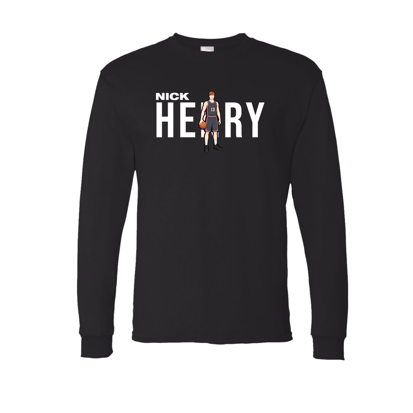 Long Sleeve Tee — Player Name in Black