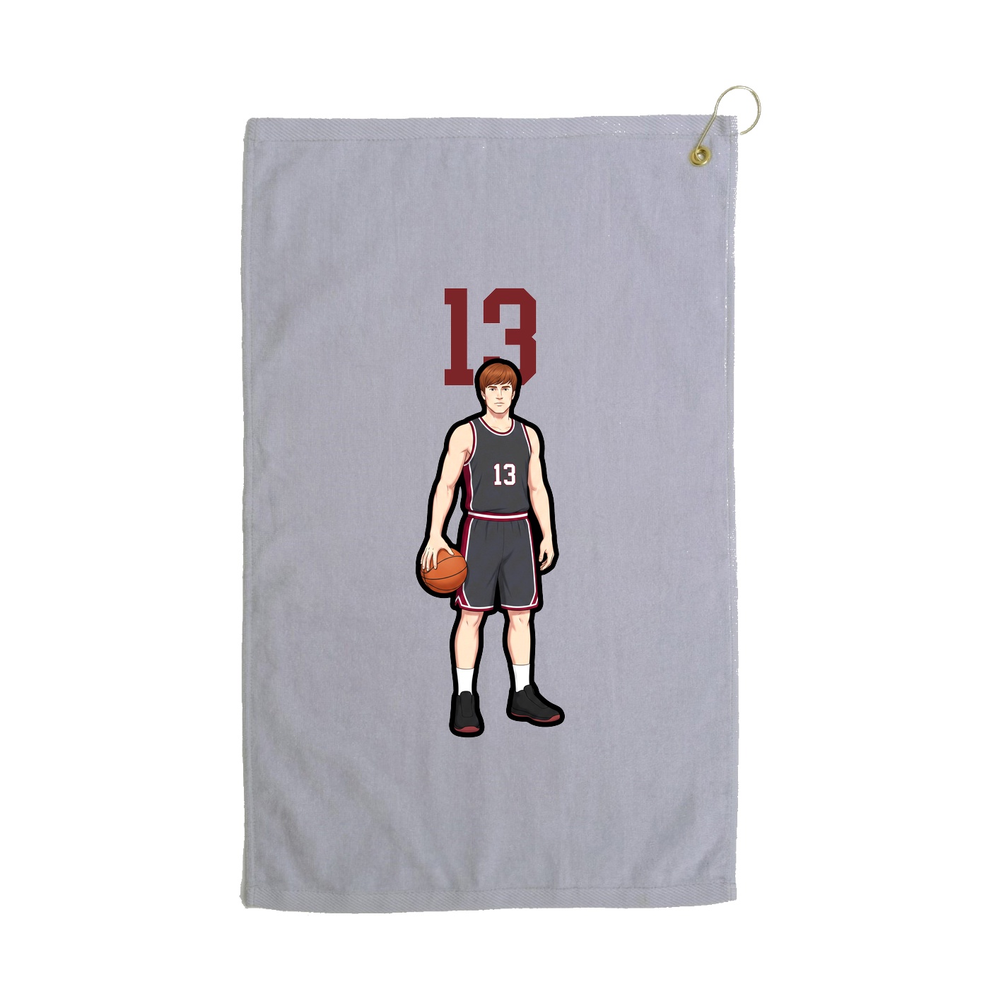 Golf Towel — Number Top in Grey