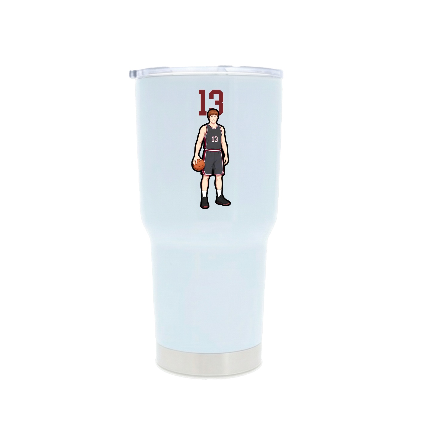 30oz Stainless Steel Tumbler — Number Top in White