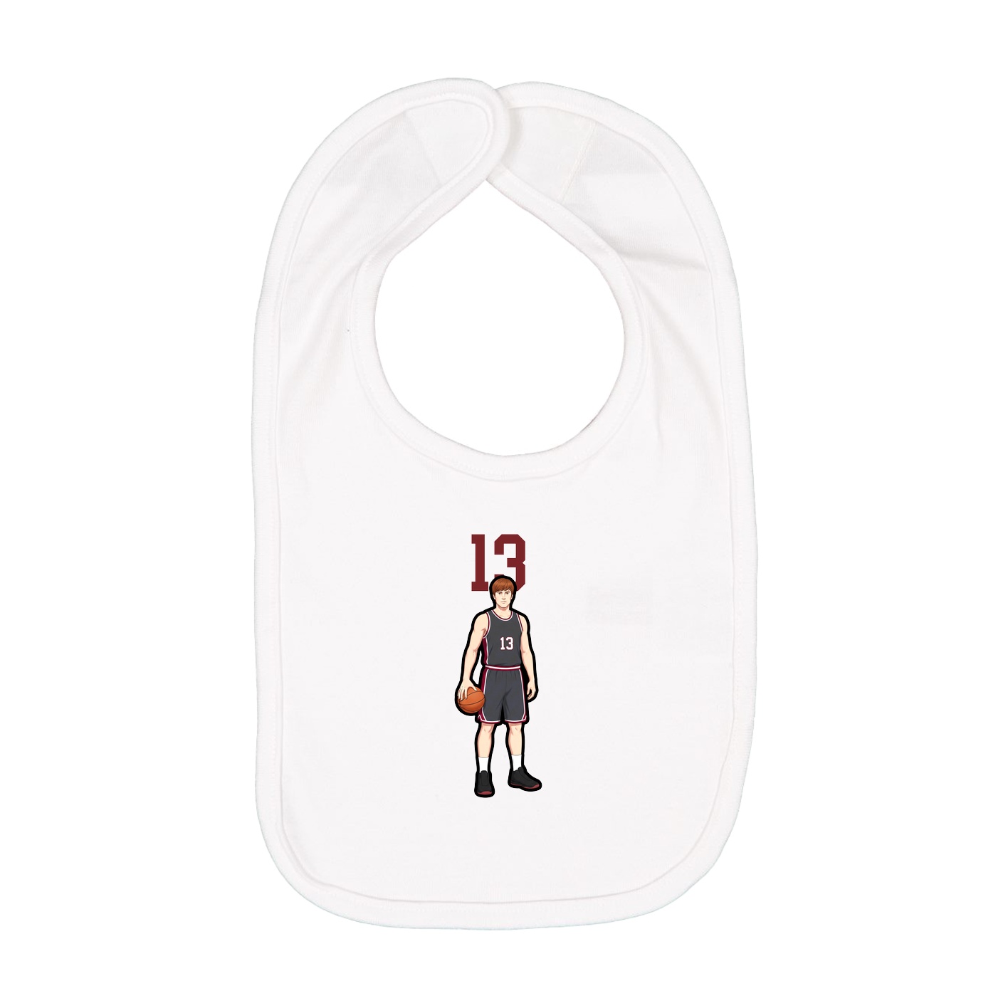 Infant Bib — Number Top in White