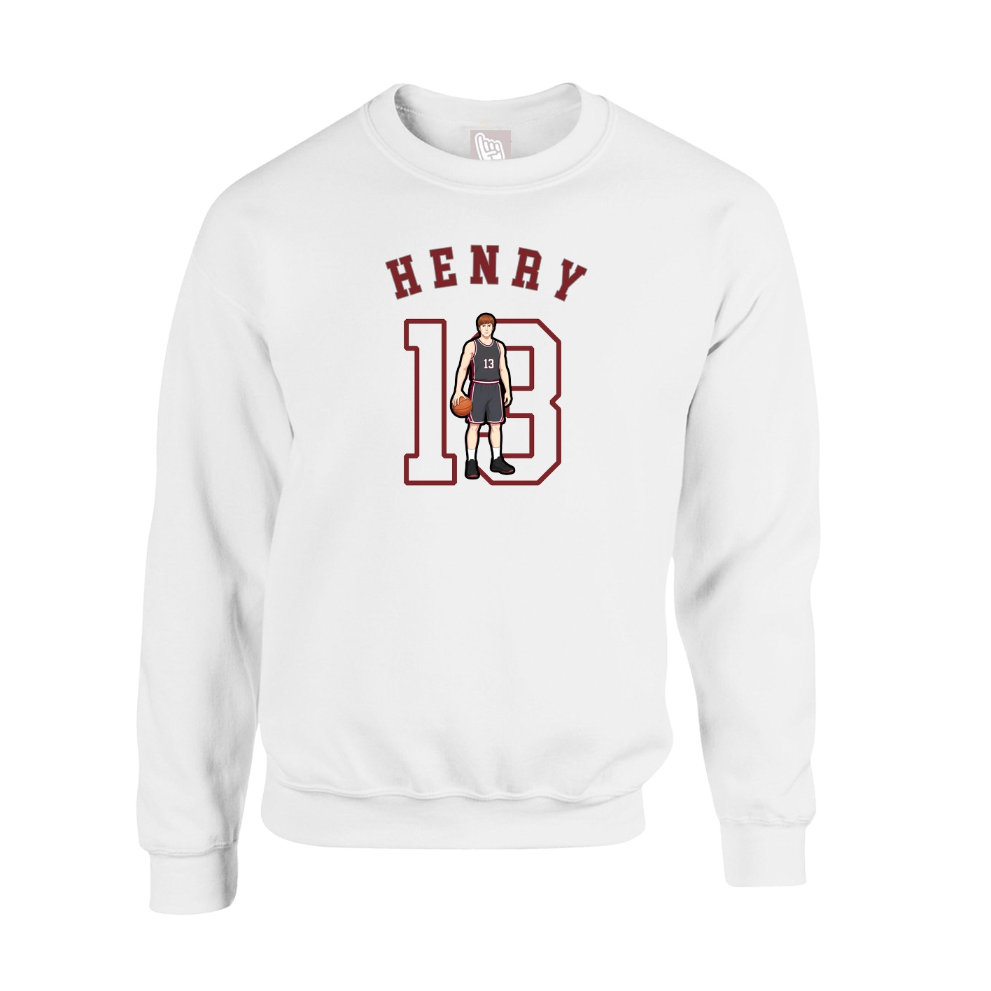 Fleece Crew — Shirsey Arch in White