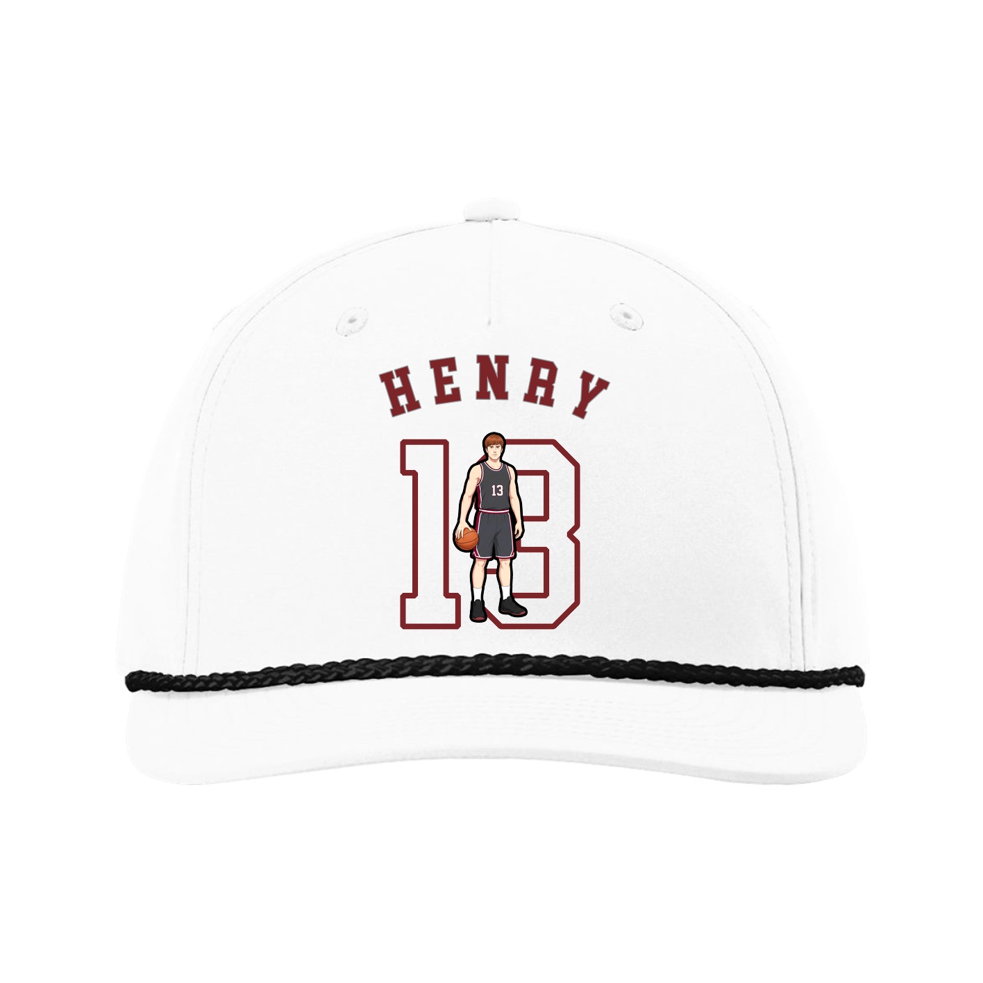 Five-Panel Classic Rope Cap — Shirsey Arch in White