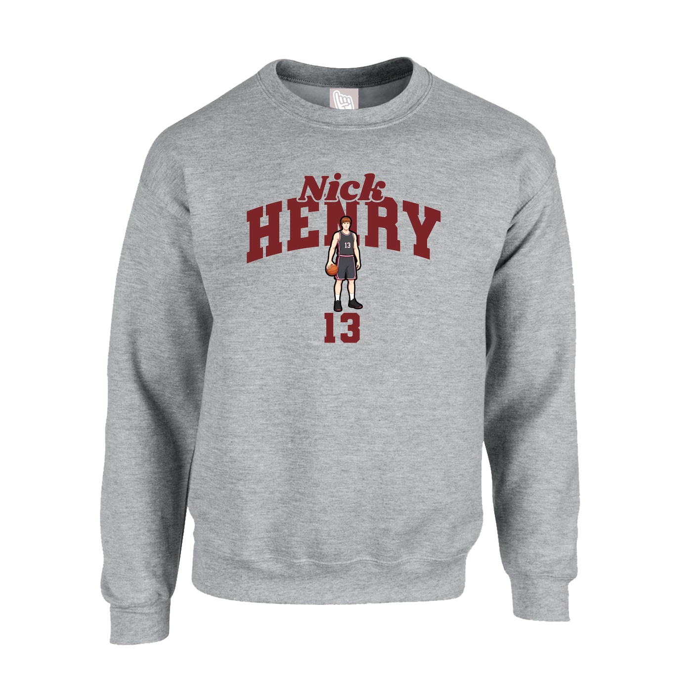 Fleece Crew — Signature Arch in Grey
