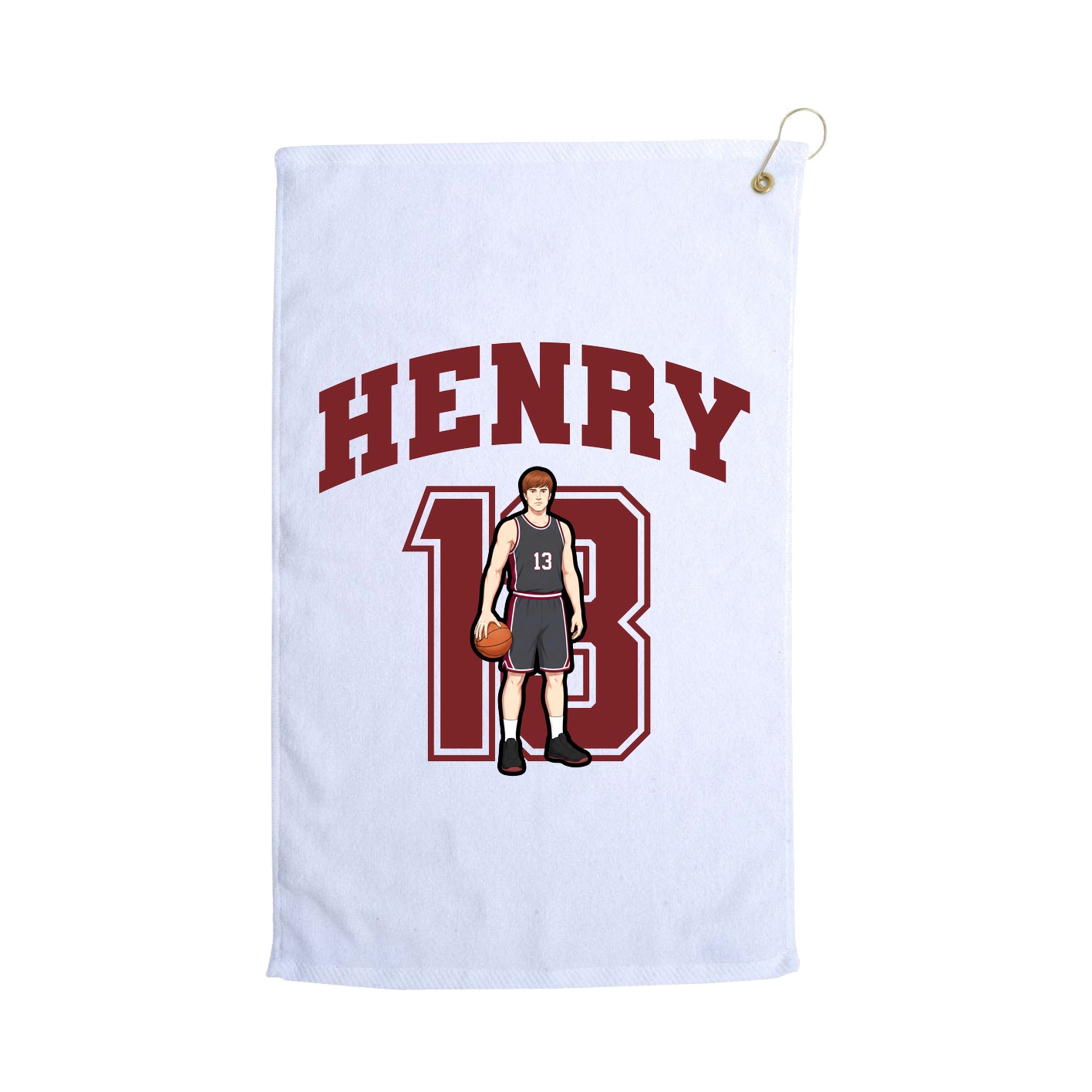 Golf Towel — Number in White