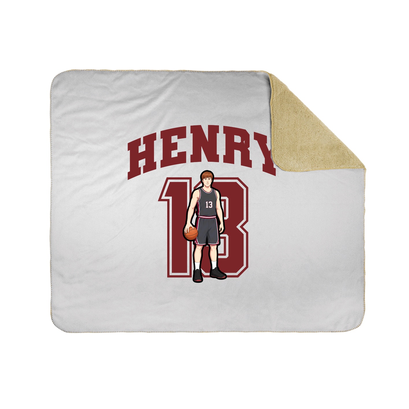 Throw Blanket — Number in White