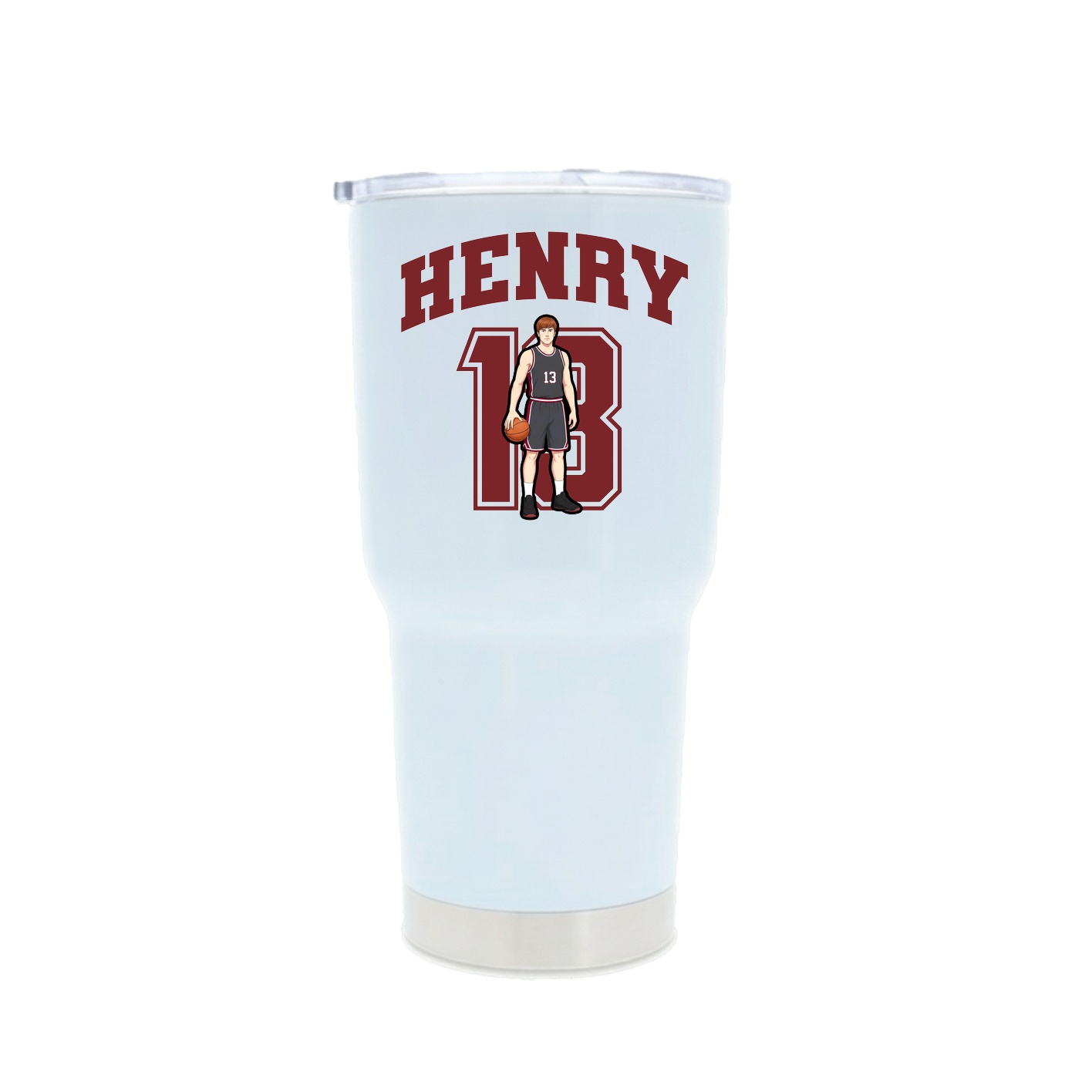 30oz Stainless Steel Tumbler — Number in White