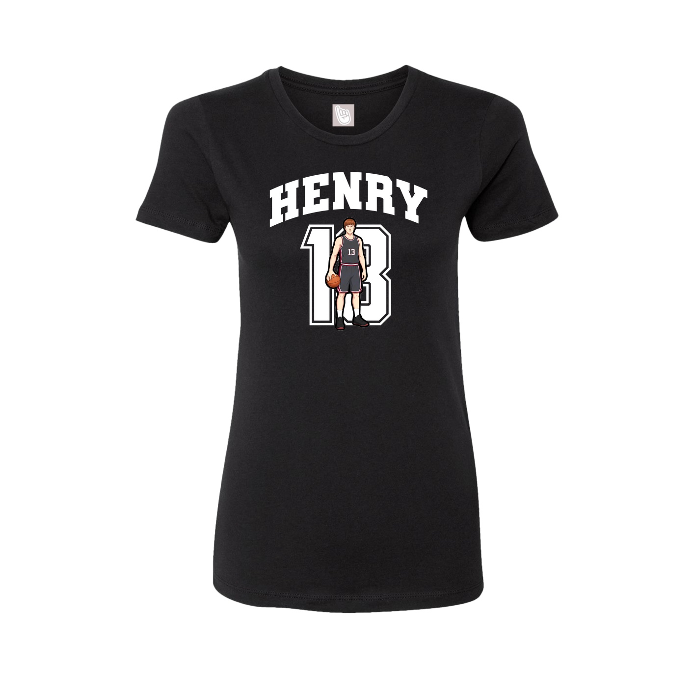 Fitted Women's Tee — Number in Black