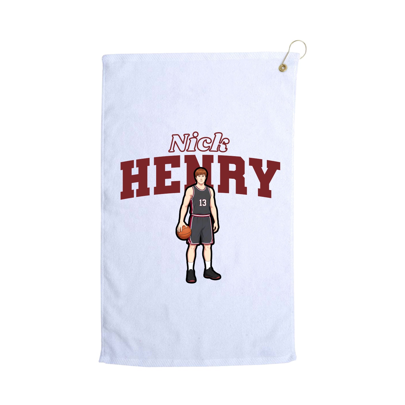 Golf Towel — Name Arch in White