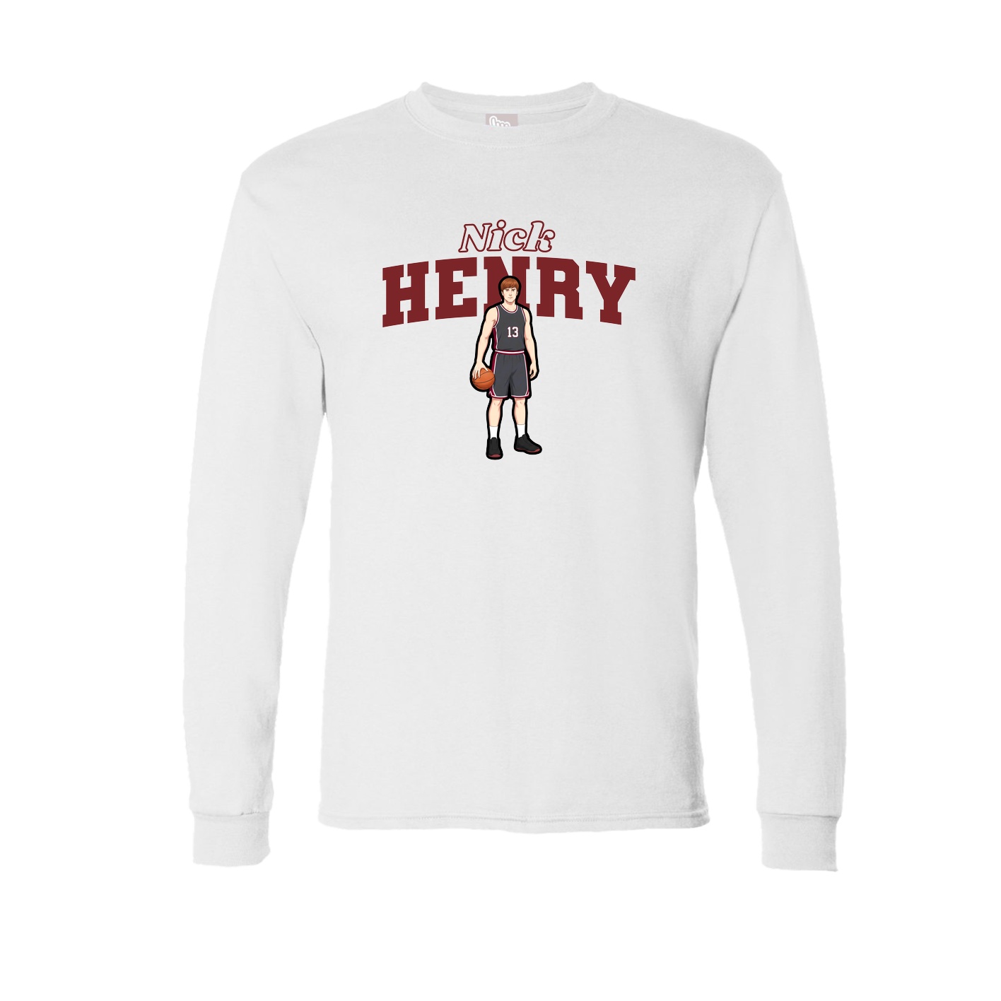 Long Sleeve Tee — Name Arch in White