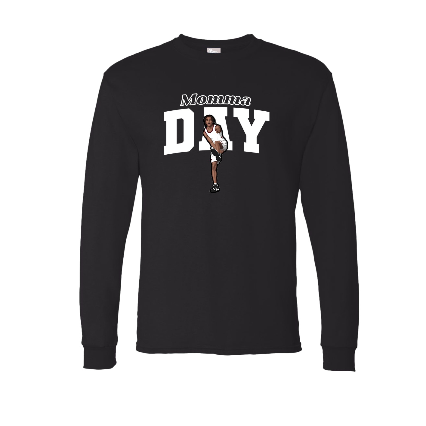 Long Sleeve Tee — Mothers Day Block in Black