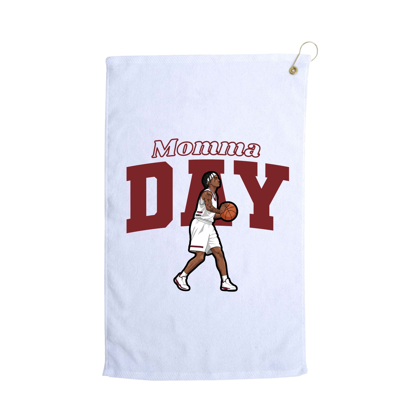 Golf Towel — Mothers Day Block in White