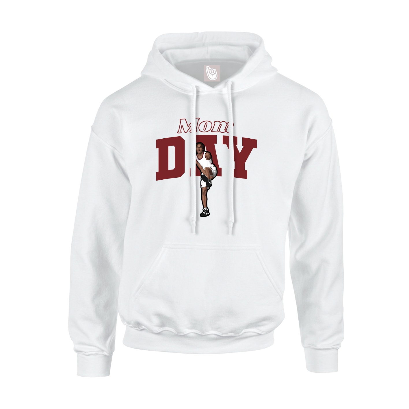 Youth Hoodie — Mothers Day Block in White