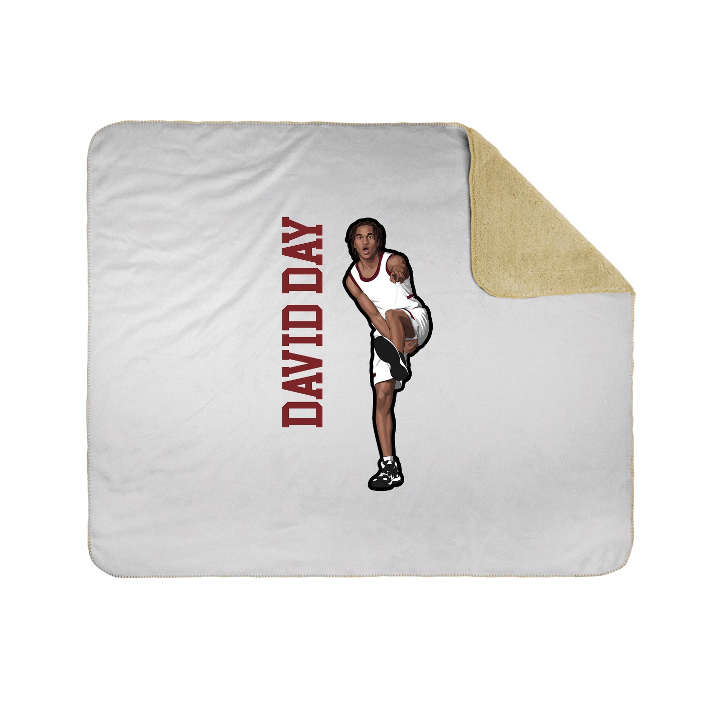 Throw Blanket — Name Vertical in White