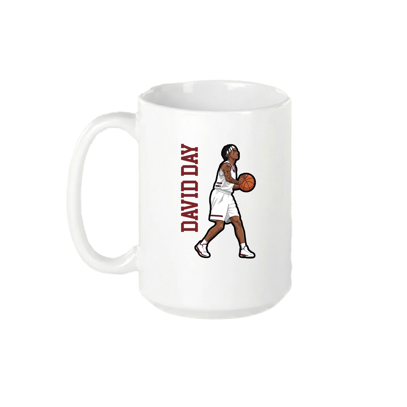 15oz Coffee Mug — Name Vertical in White