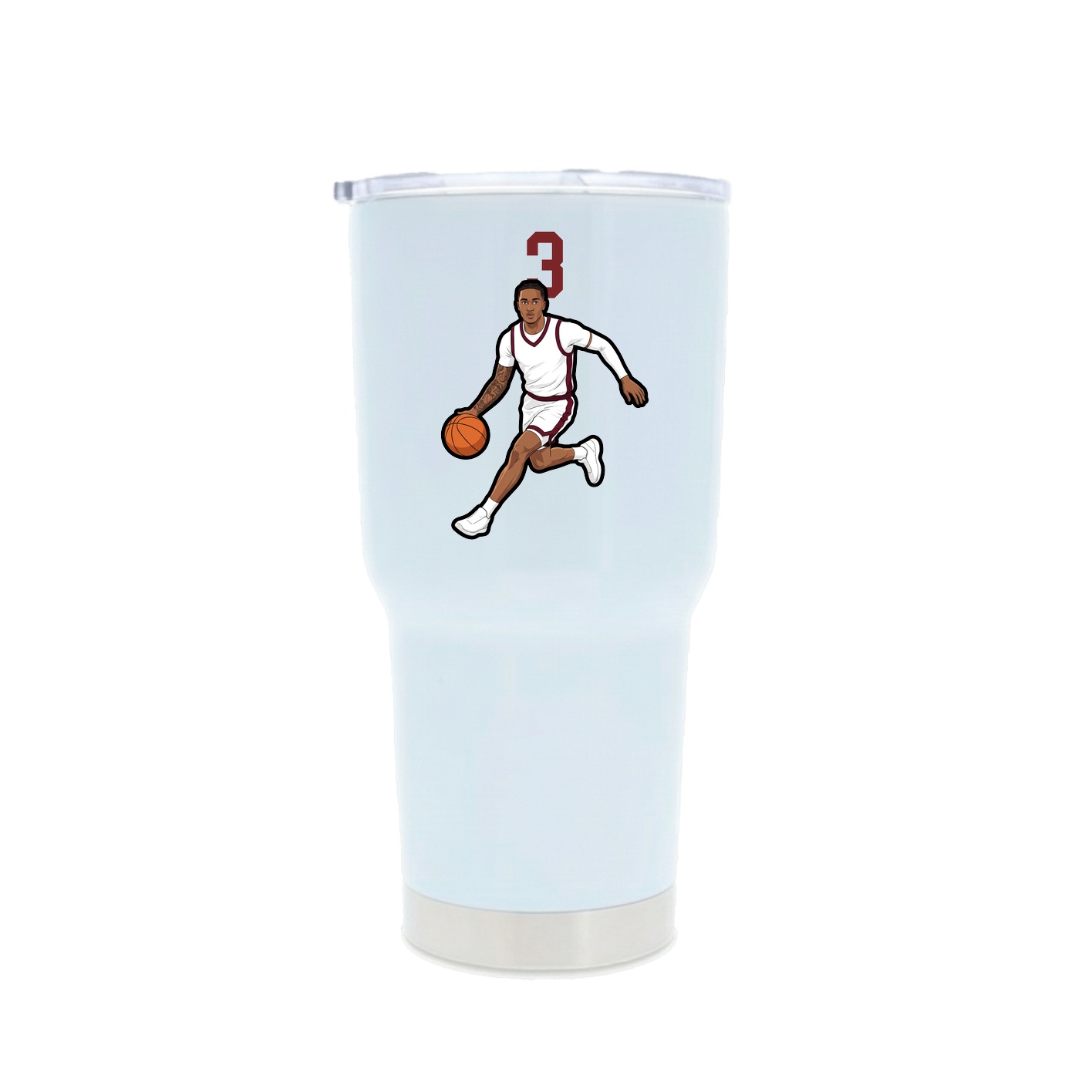 30oz Stainless Steel Tumbler — Number Top in White