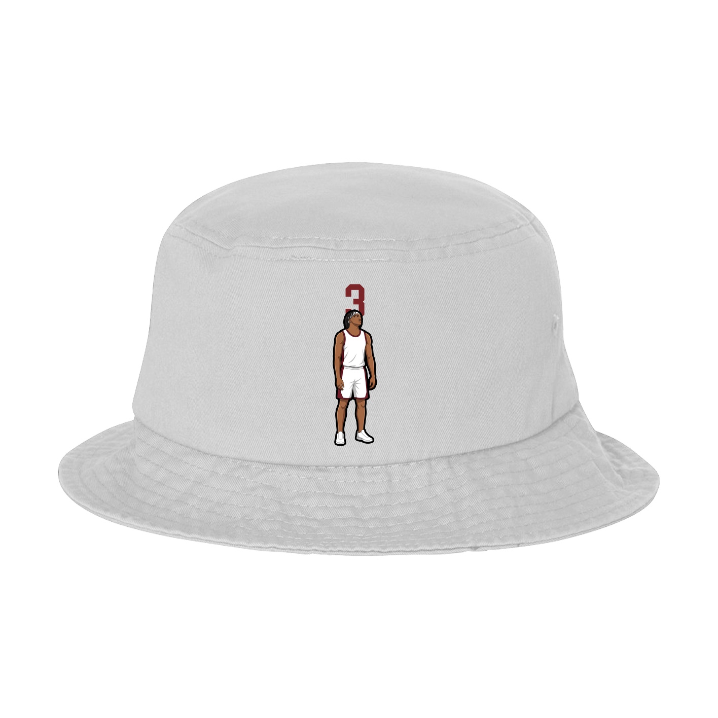 Bucket Cap — Number Top in White