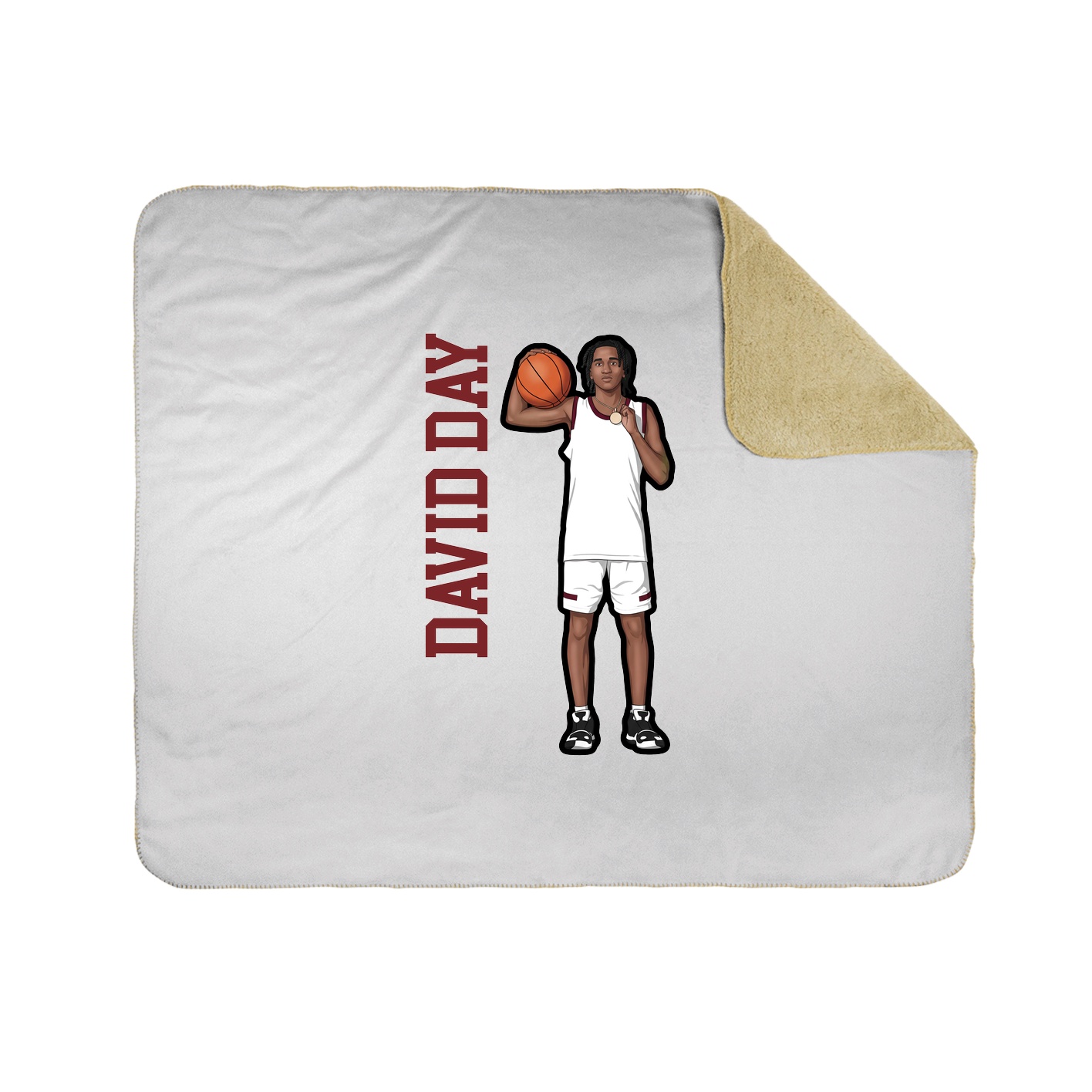 Throw Blanket — Name Vertical in White