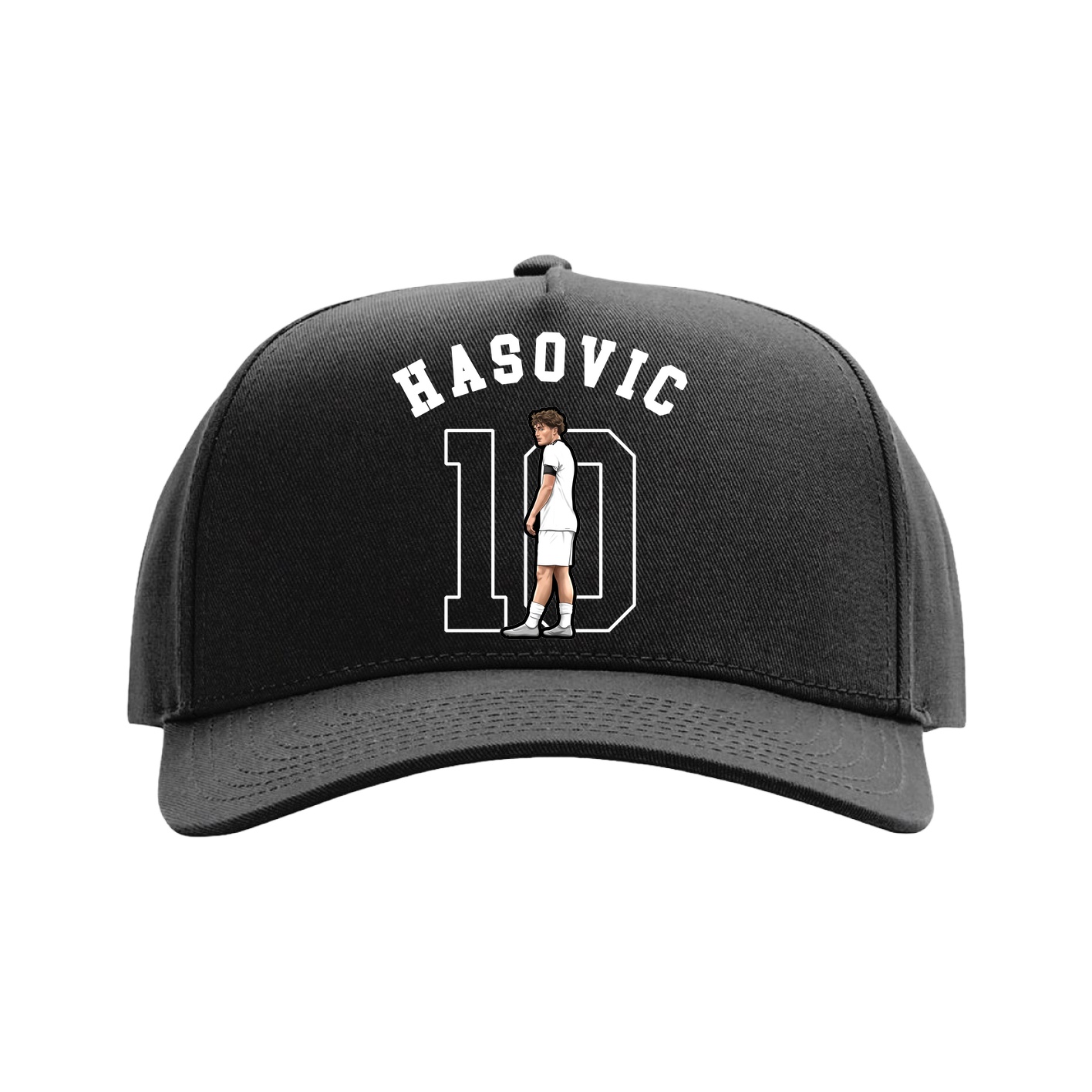 Full Fabric Five-Panel Champ Cap — Shirsey Arch in Black