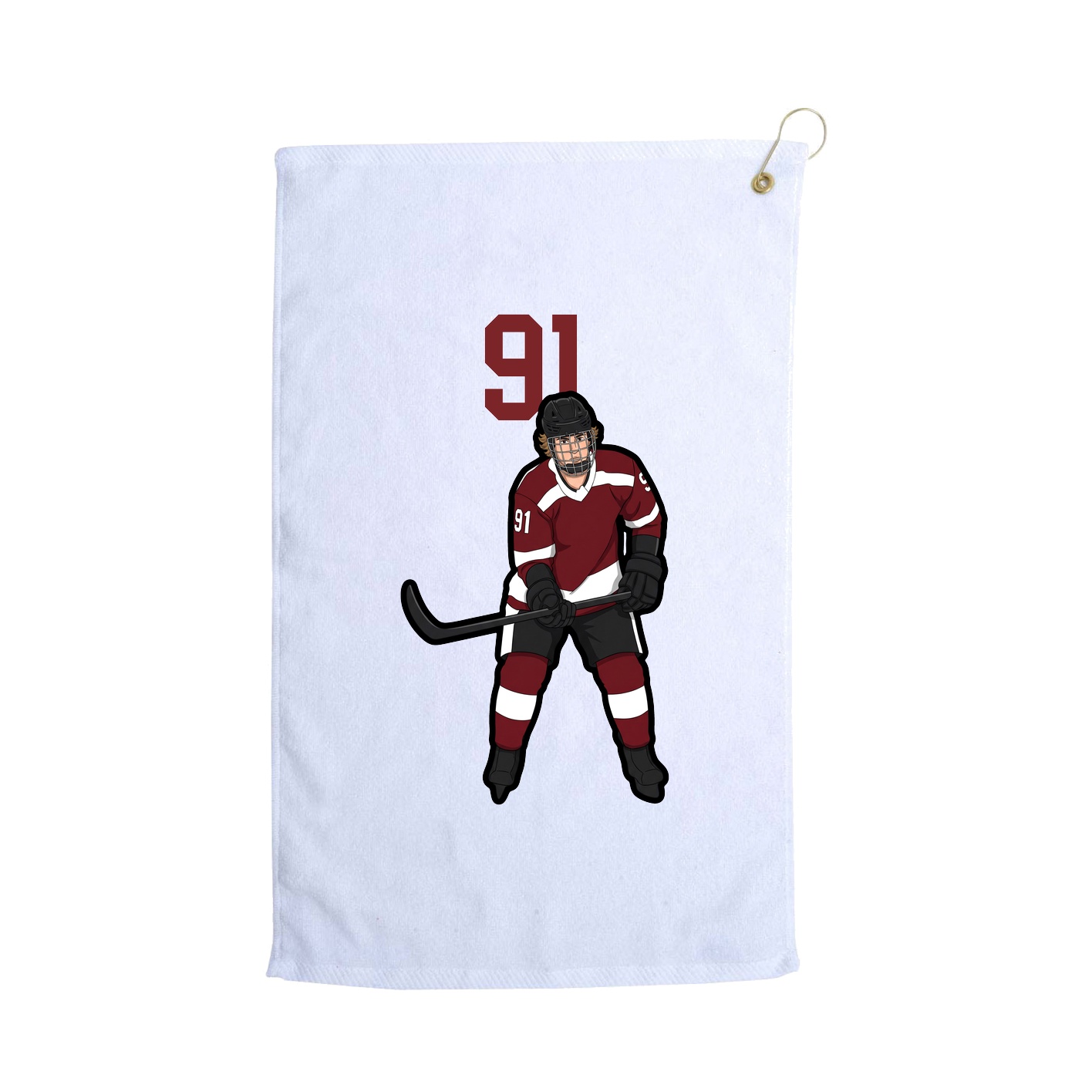 Golf Towel — Number Top in White