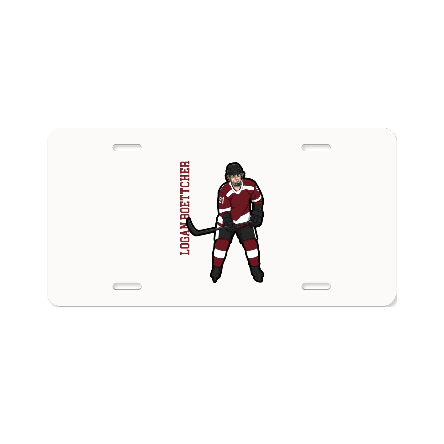 License Plate — Name Vertical in Classic