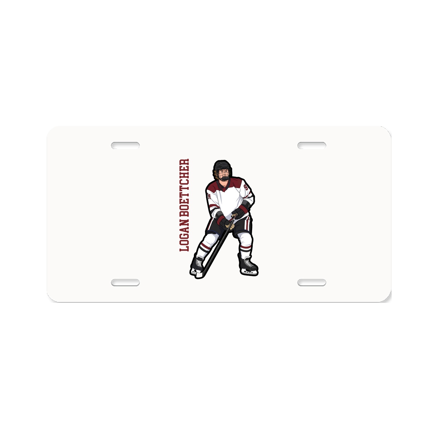 License Plate — Name Vertical in Classic