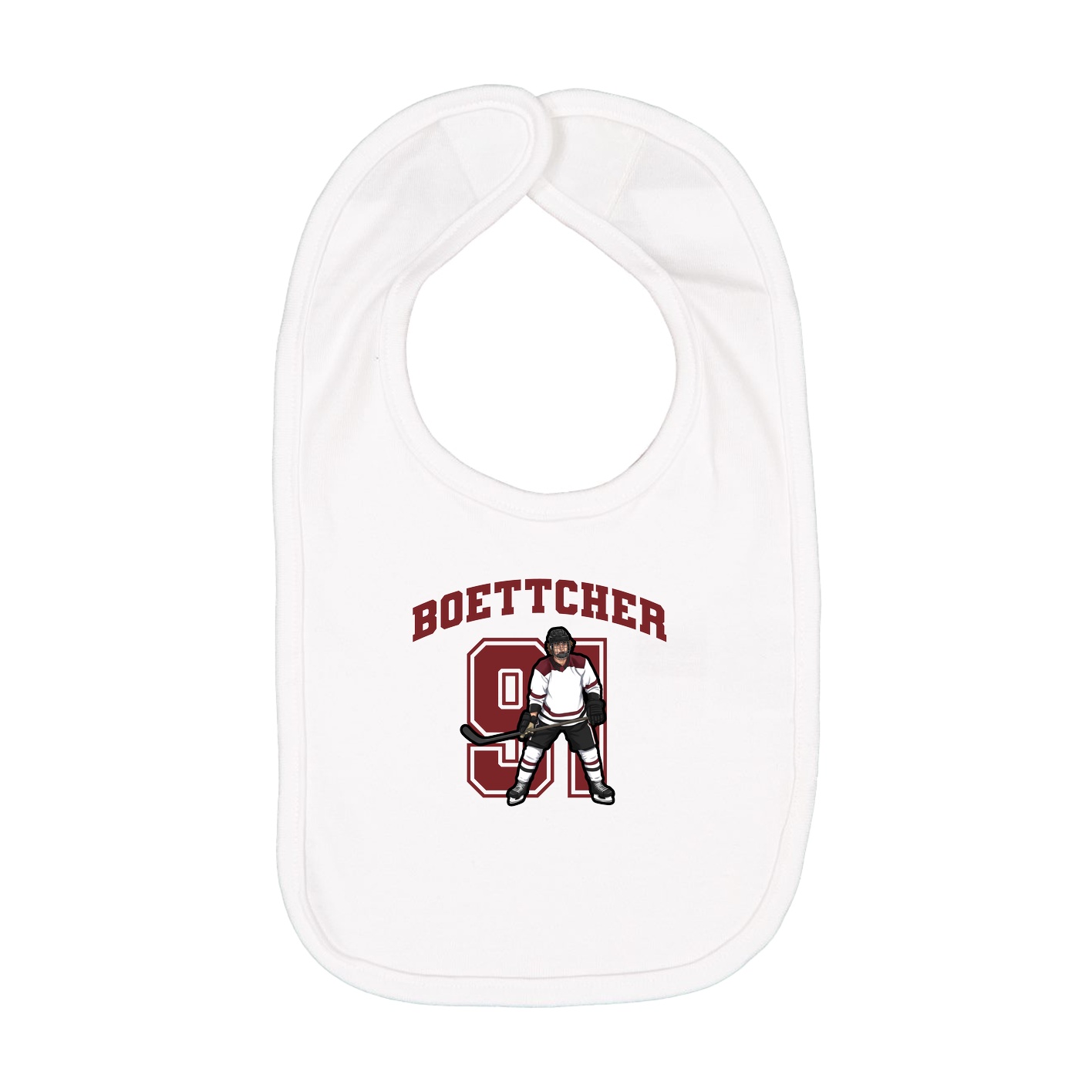 Infant Bib — Number in White