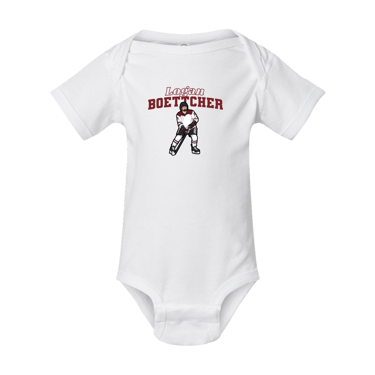 Baby Onesie — Name Arch in White