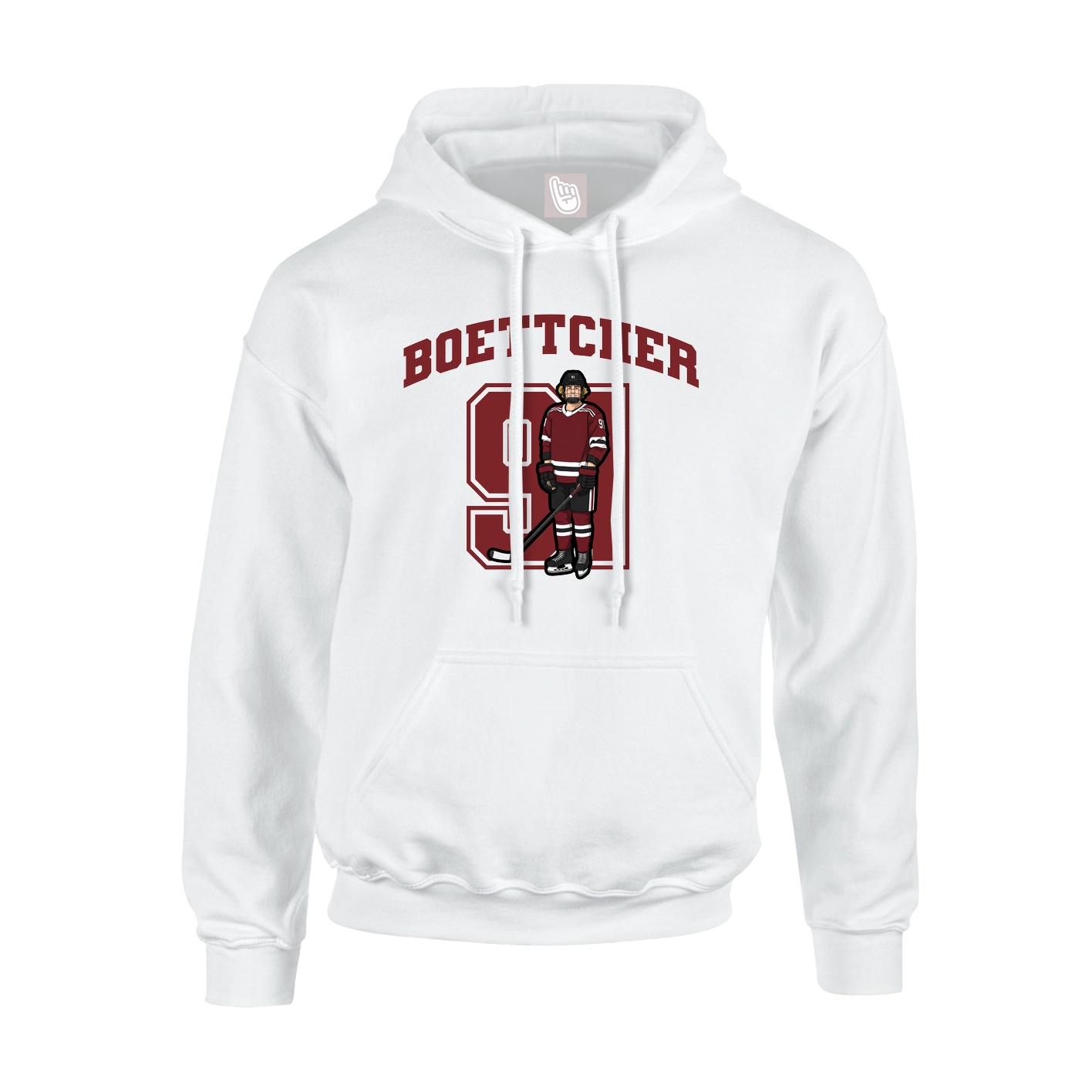 Youth Hoodie — Number in White