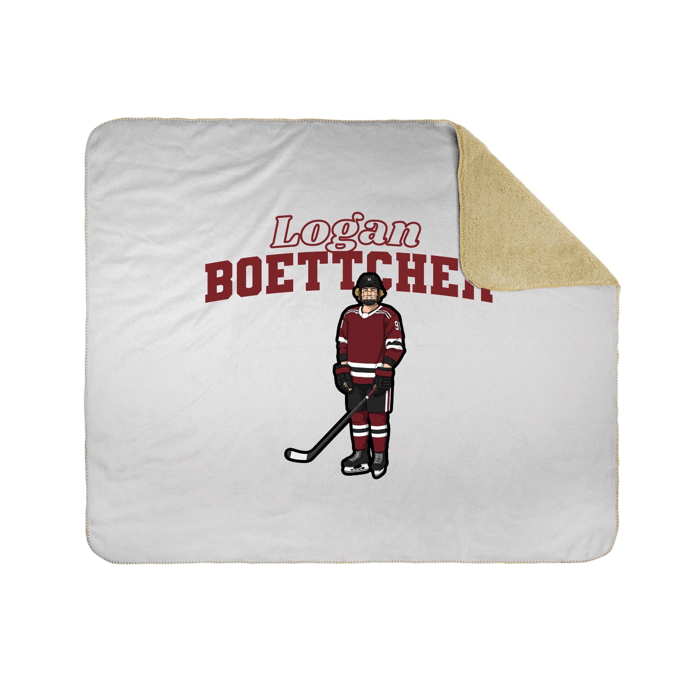 Throw Blanket — Name Arch in White
