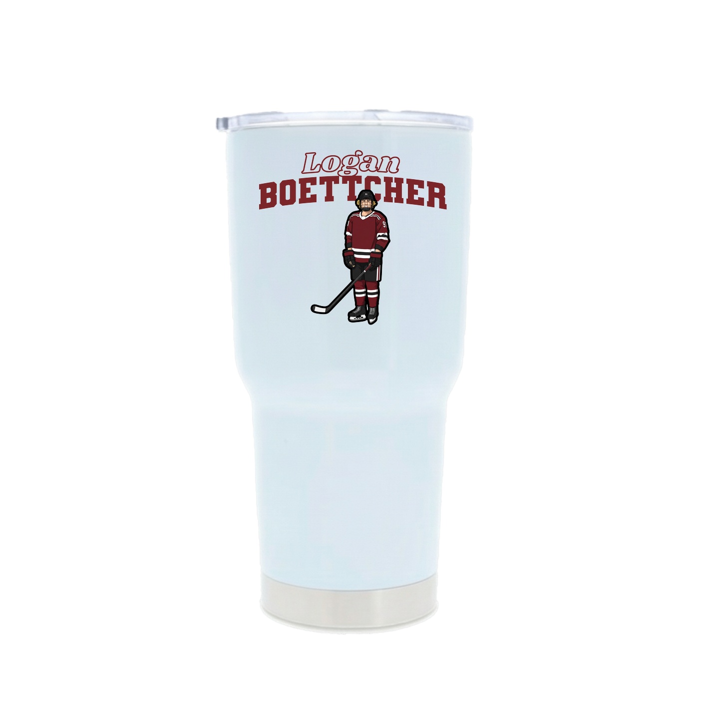 30oz Stainless Steel Tumbler — Name Arch in White