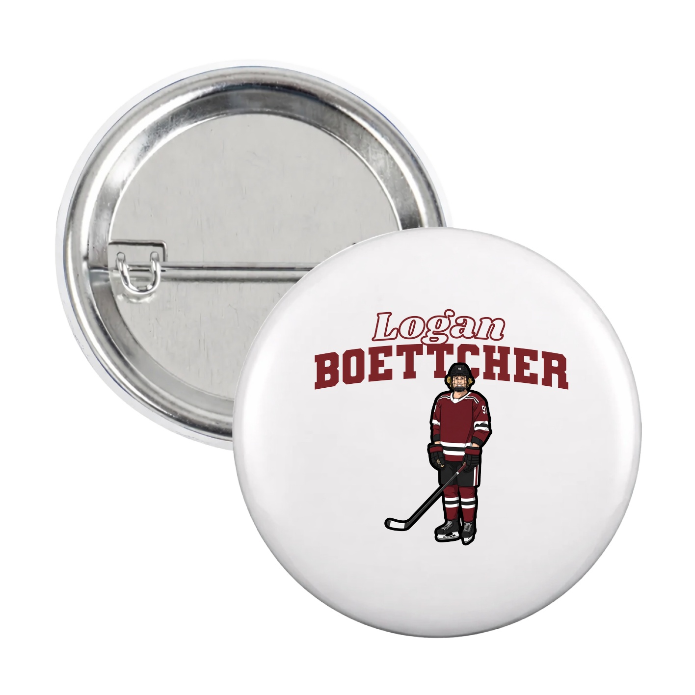 Game Day Button — Name Arch in White
