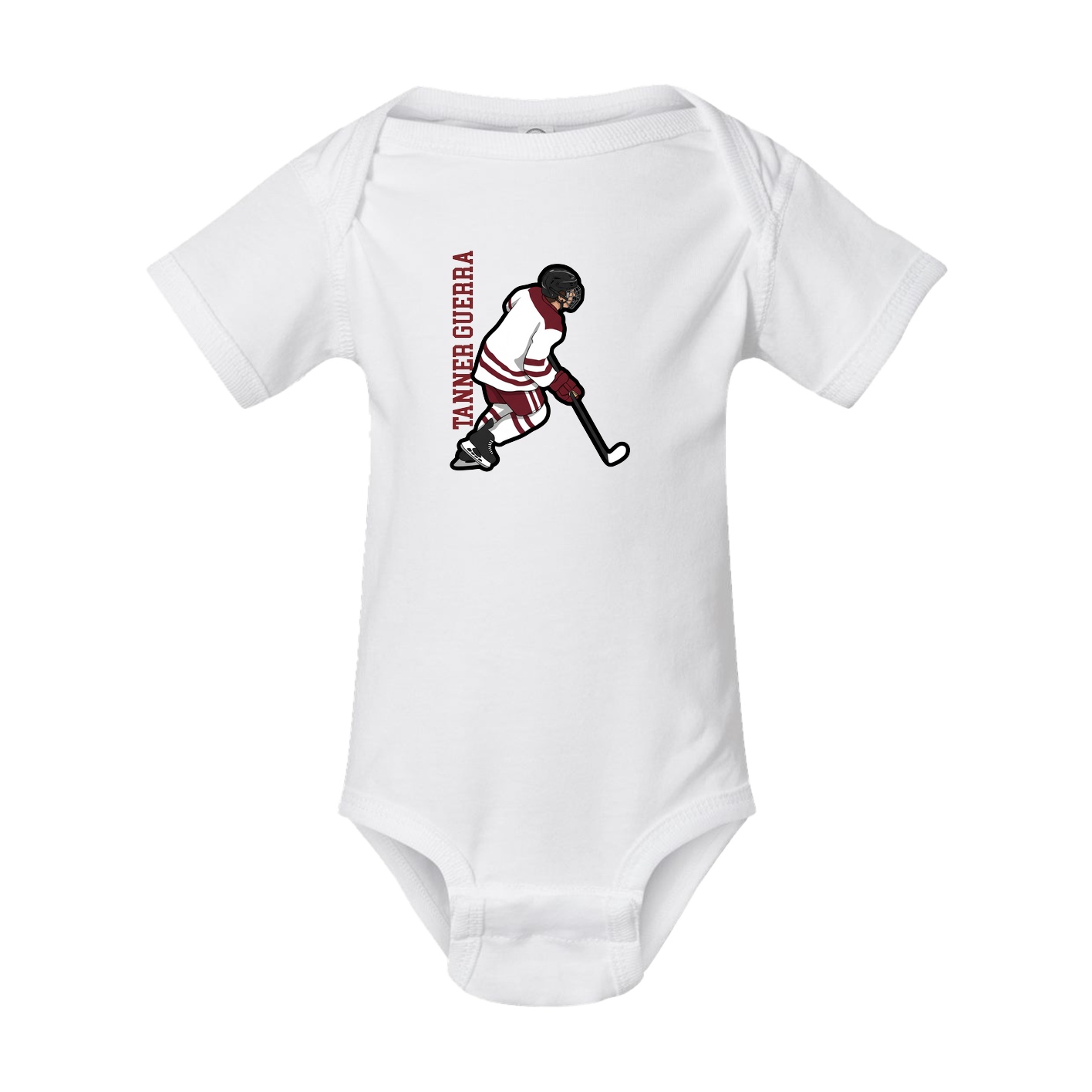 Baby Onesie — Name Vertical in White