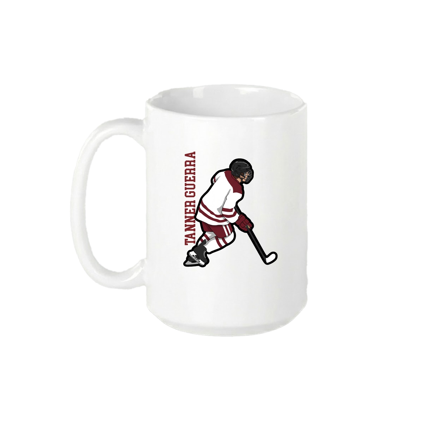 15oz Coffee Mug — Name Vertical in White