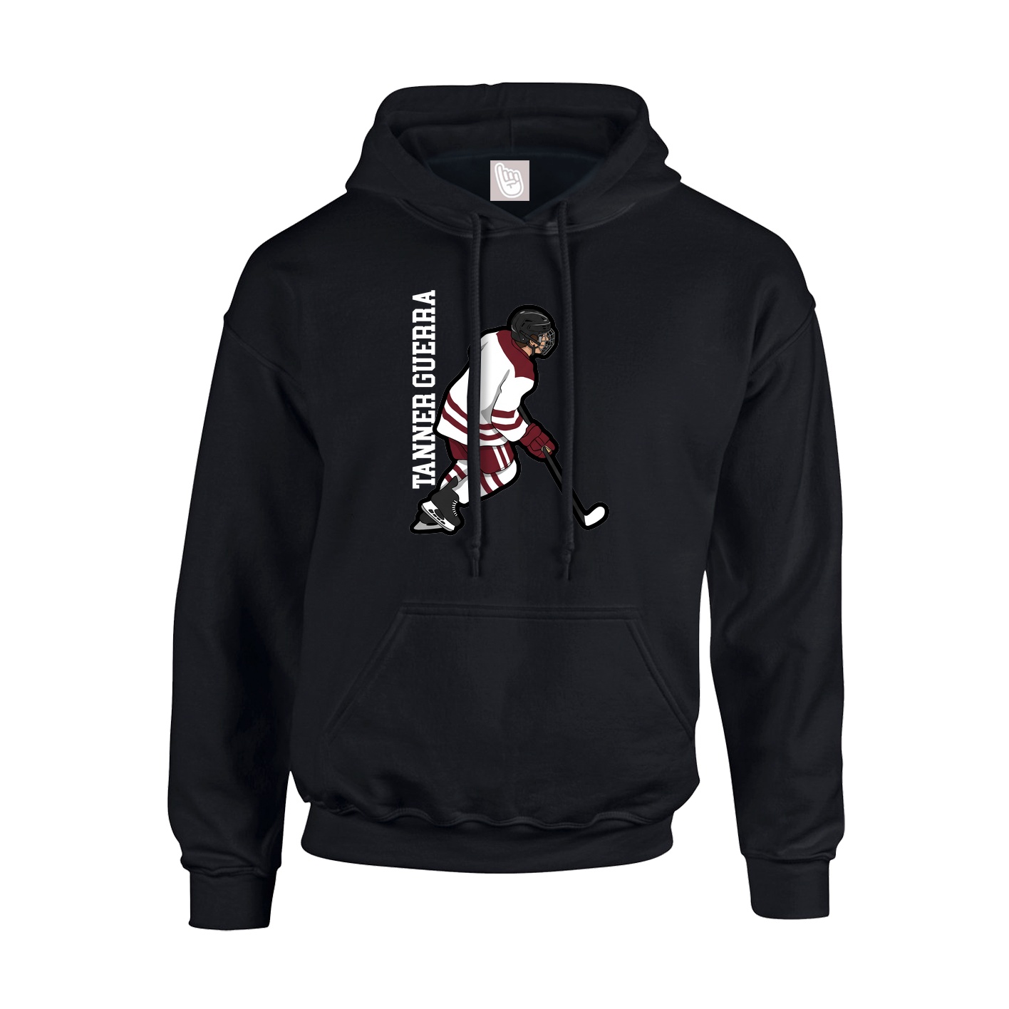 Youth Hoodie — Name Vertical in Black