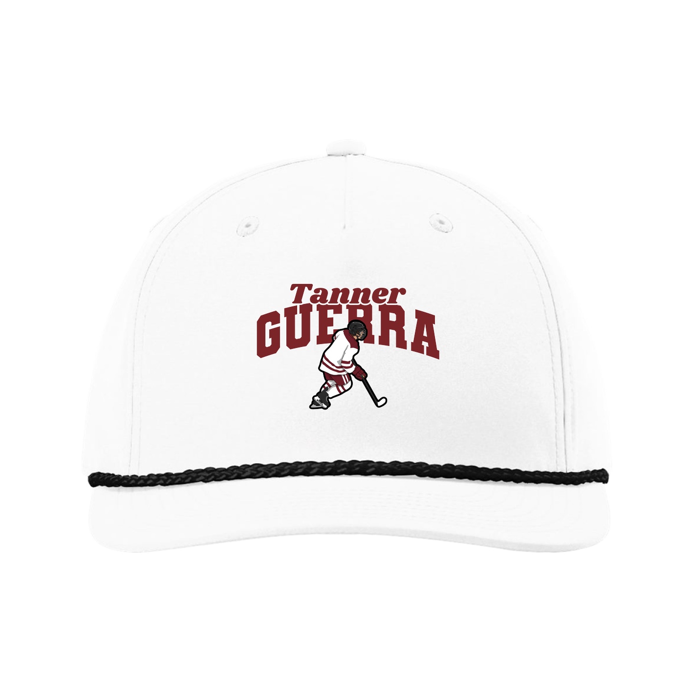Five-Panel Classic Rope Cap — Signature Arch in White