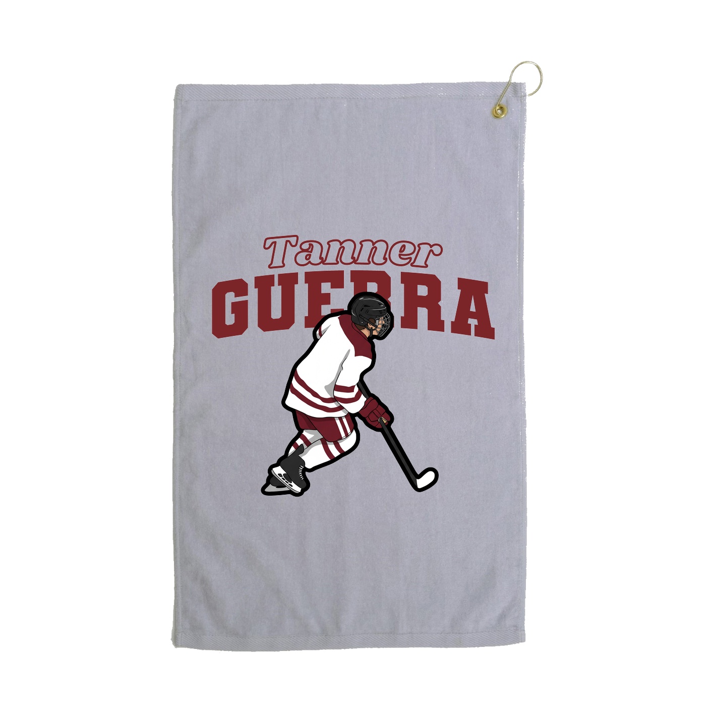 Golf Towel — Name Arch in Grey
