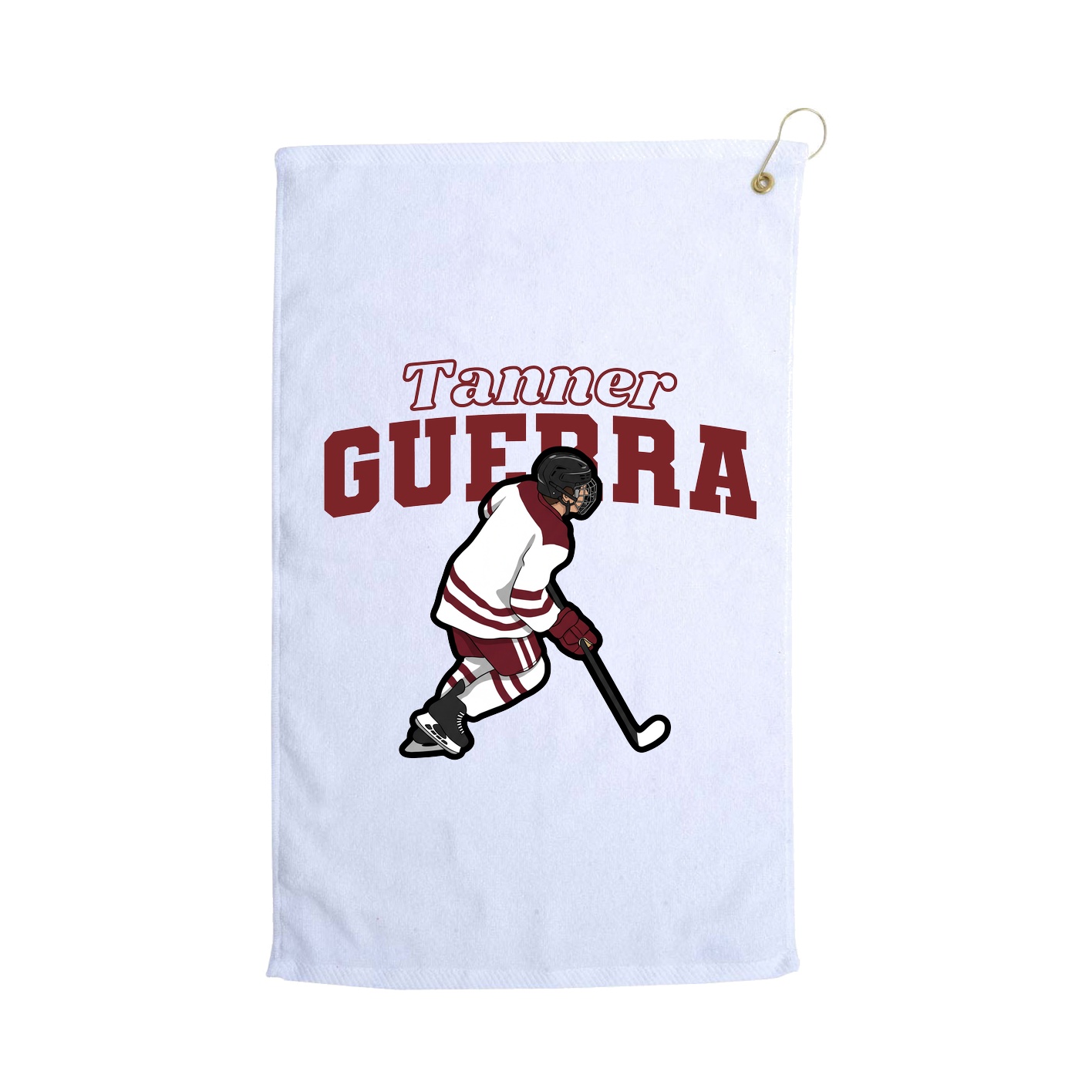Golf Towel — Name Arch in White