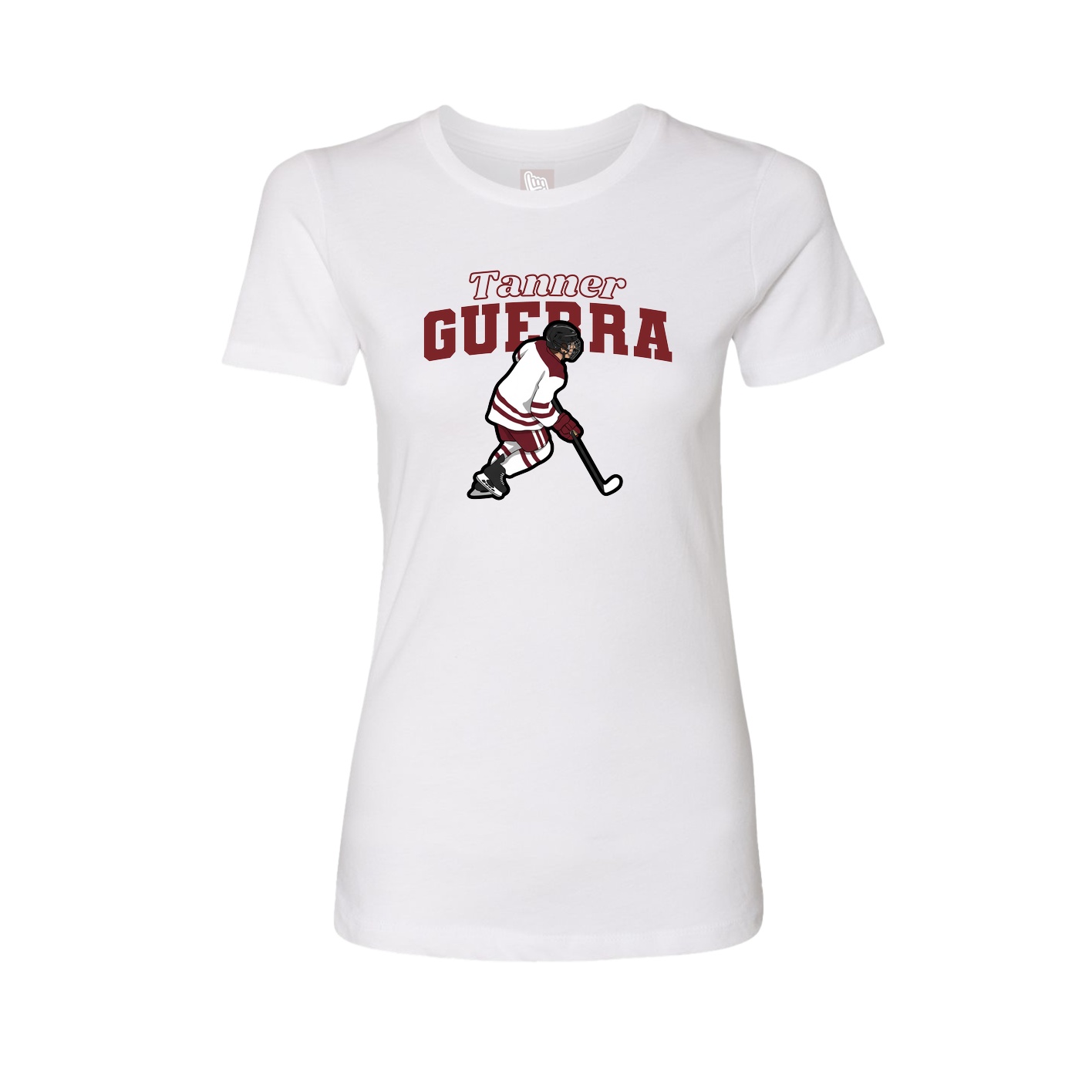 Fitted Women's Tee — Name Arch in White